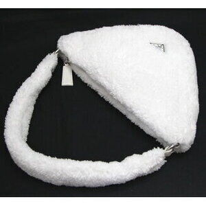 Prada Pouch Pile Handbag Terry White Triangle